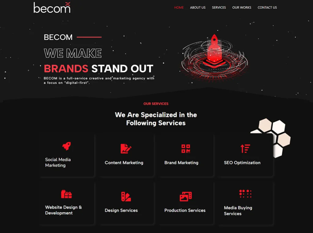 BeCom Solution website homepage