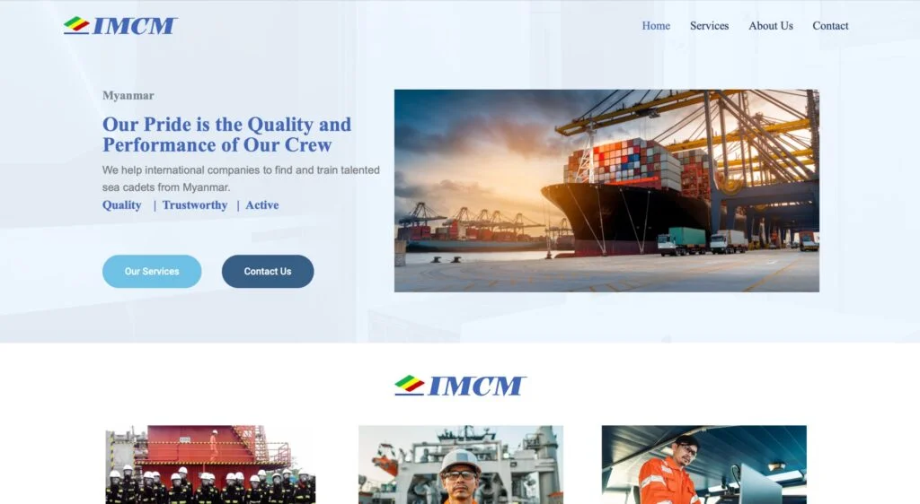 IMCM website homepage