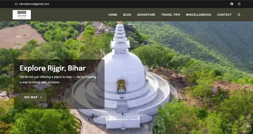 Nikunj Drome website homepage