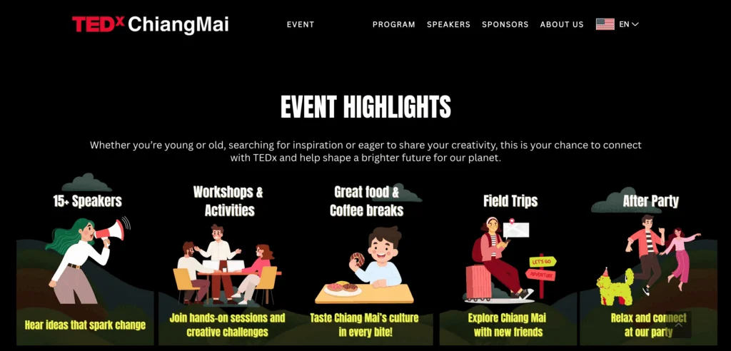TEDxChiangMai website homepage