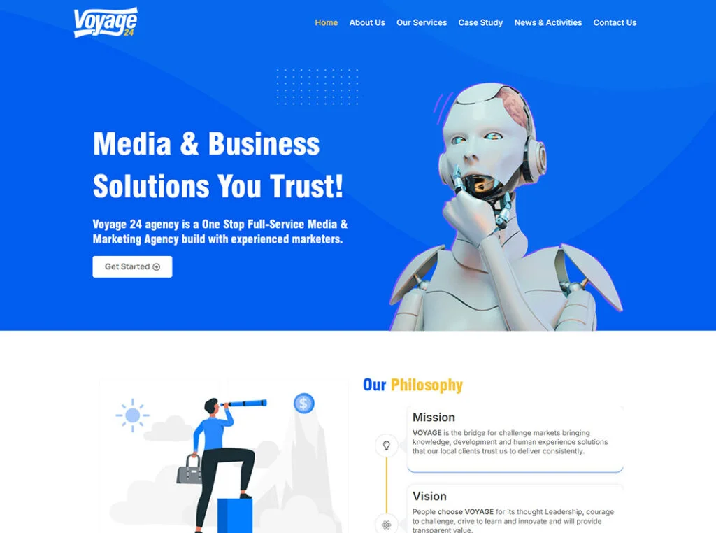 Voyage24 MM website homepage