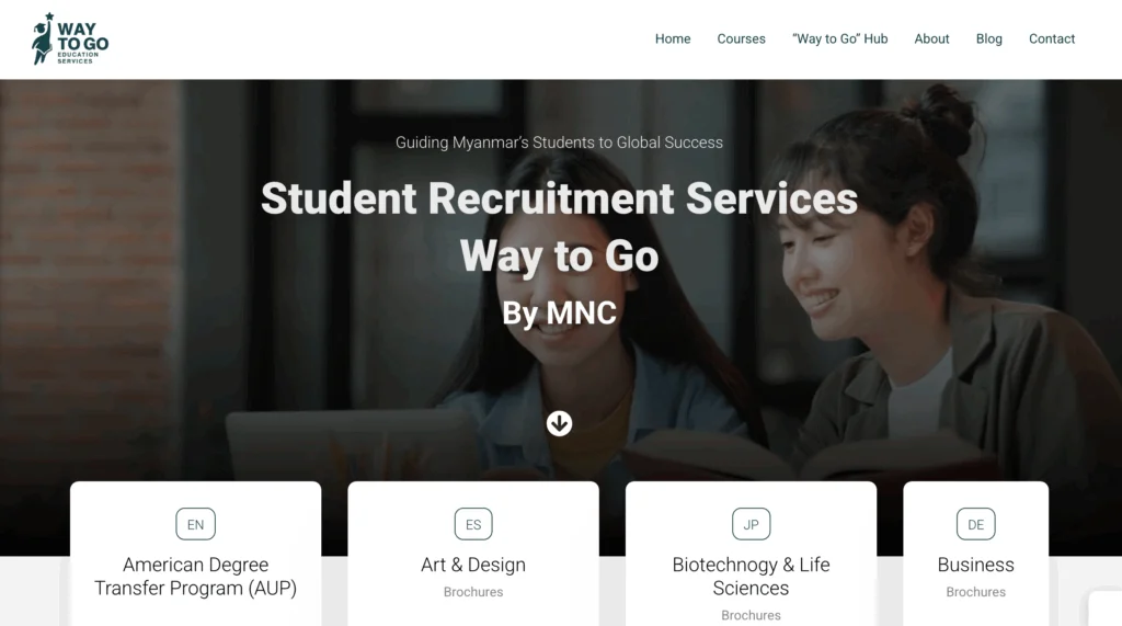 Way To Go Education Service website homepage