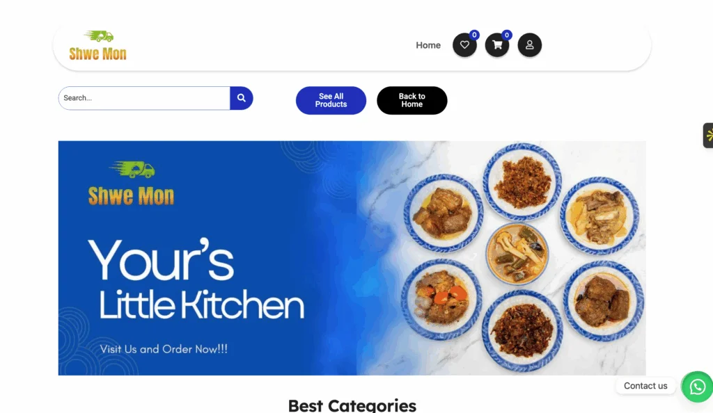 Shwe Mon website homepage